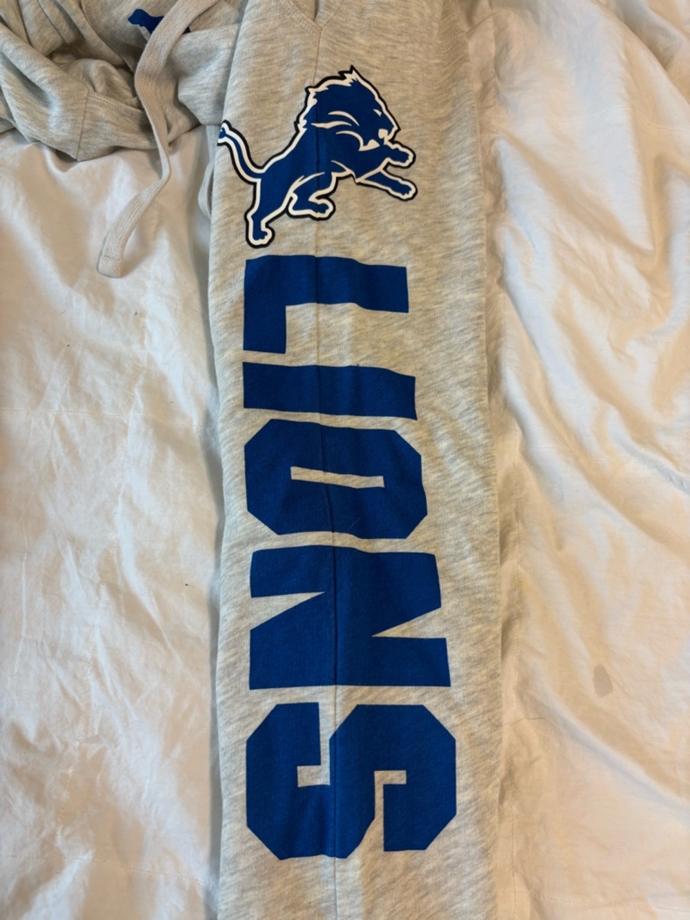 PINK Victoria's Secret Gray Jogger Sweatpants Boyfriend Fit Detroit Lions RARE